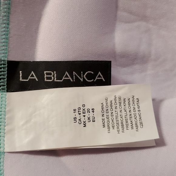 La Blanca Women's Ocean Tides Keyhole Banded Bikini Top Size 16 Like New - Picture 8 of 10